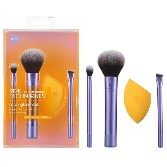 KIT PINC&Eacute;IS E ESPONJA REAL TECHNIQUES MIDI GLOW